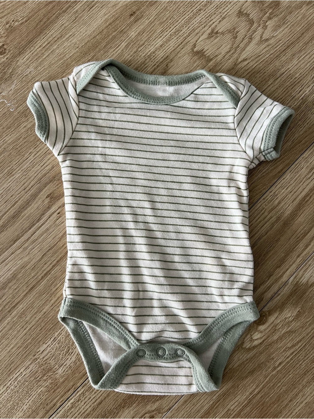 Olive Green Trim Baby One-Piece Onesie